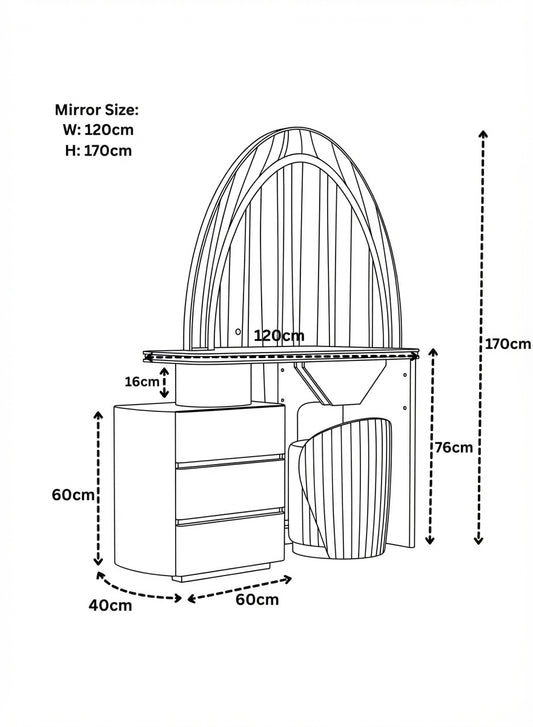 Aurelia Dressing Table DarkGray