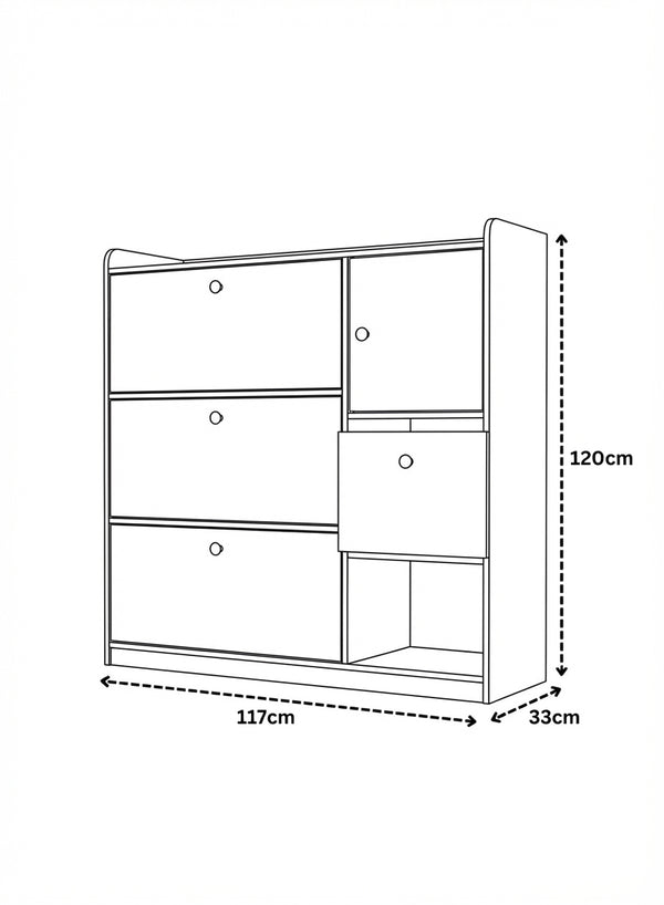 Viro 3 Tier Shoe Rack Gray