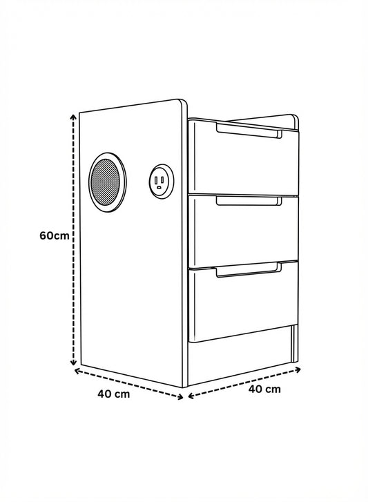 Dallas Bedside Table in Grey