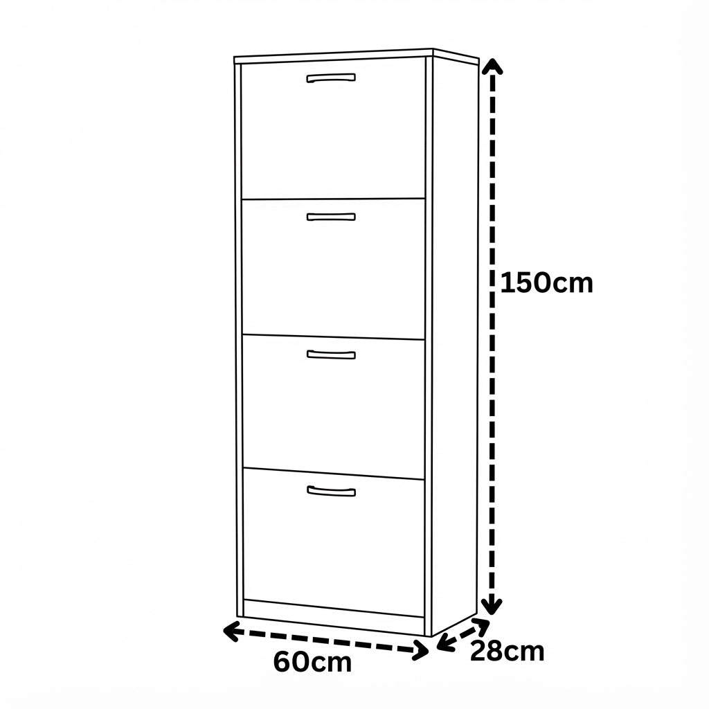 Solace 4 Tier Shoe Rack White