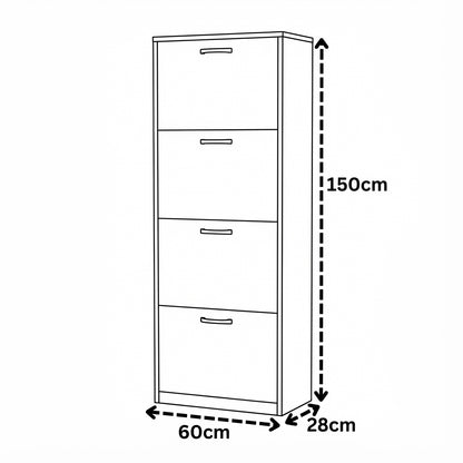 Solace 4 Tier Shoe Rack Black