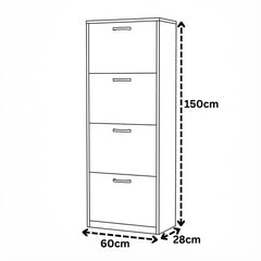 Solace 4 Tier Shoe Rack DarkGray